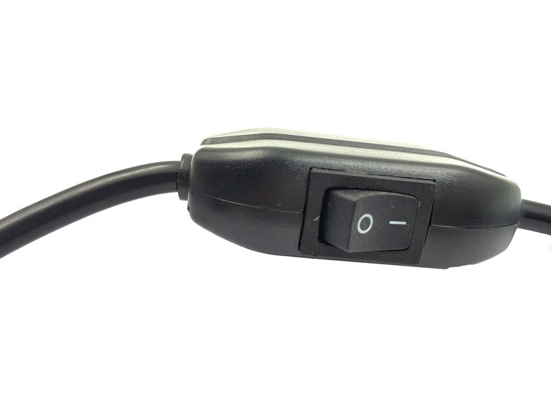 Duttek Power Cord with Switch, PC Power Cord Inline Switch IEC 320 Mains Power C14 to C13 Male to Female Power Extension Cord Cable with Switch Standard Computer to PDU 30CM/1FT - Image 4